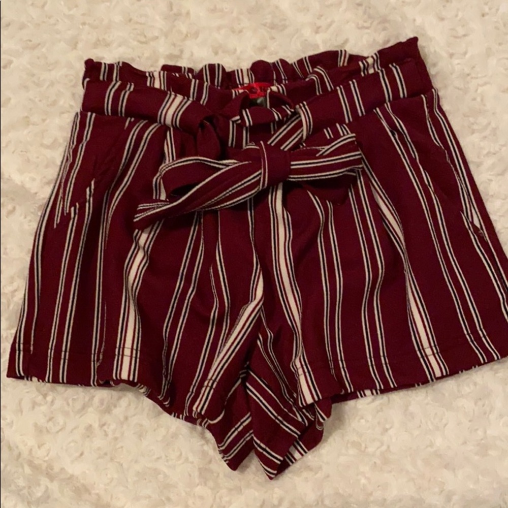 Maroon drawstring shorts